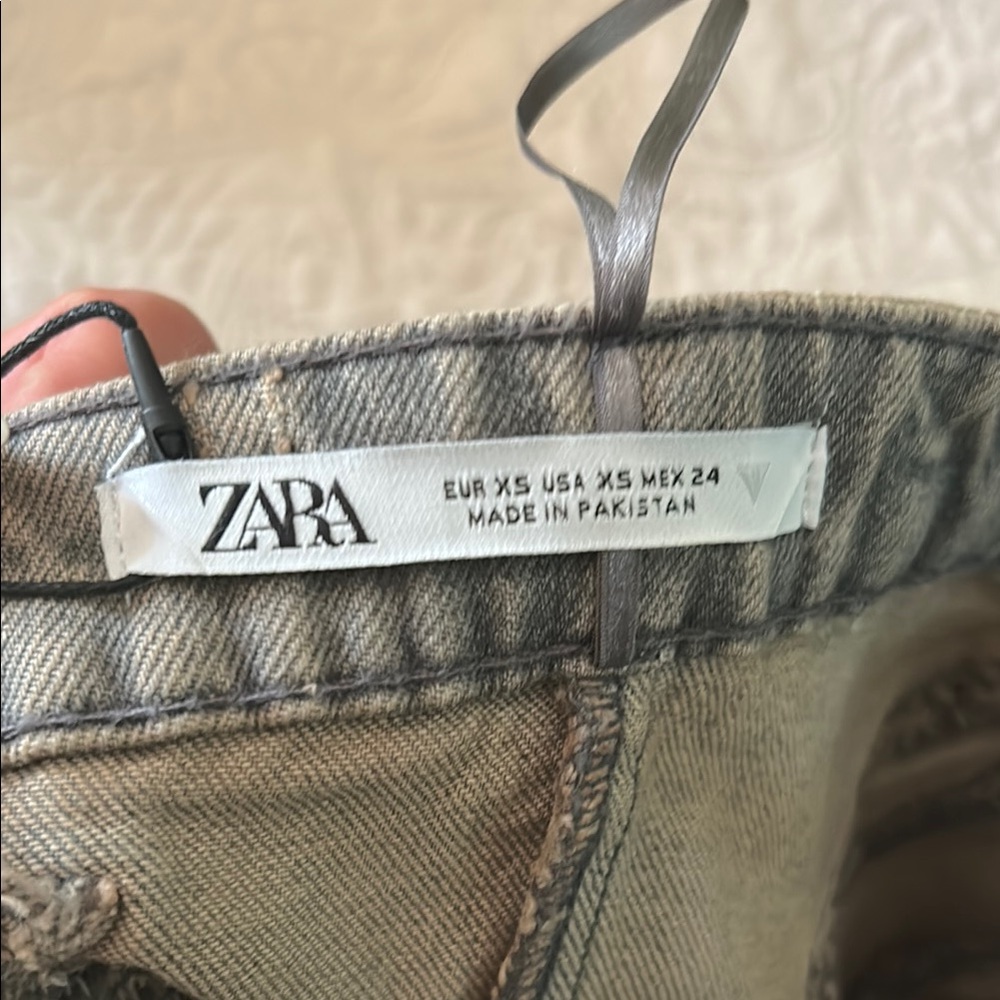 Zara Strapless Denim Bustier in Faded Taupe - Picture 2 of 8